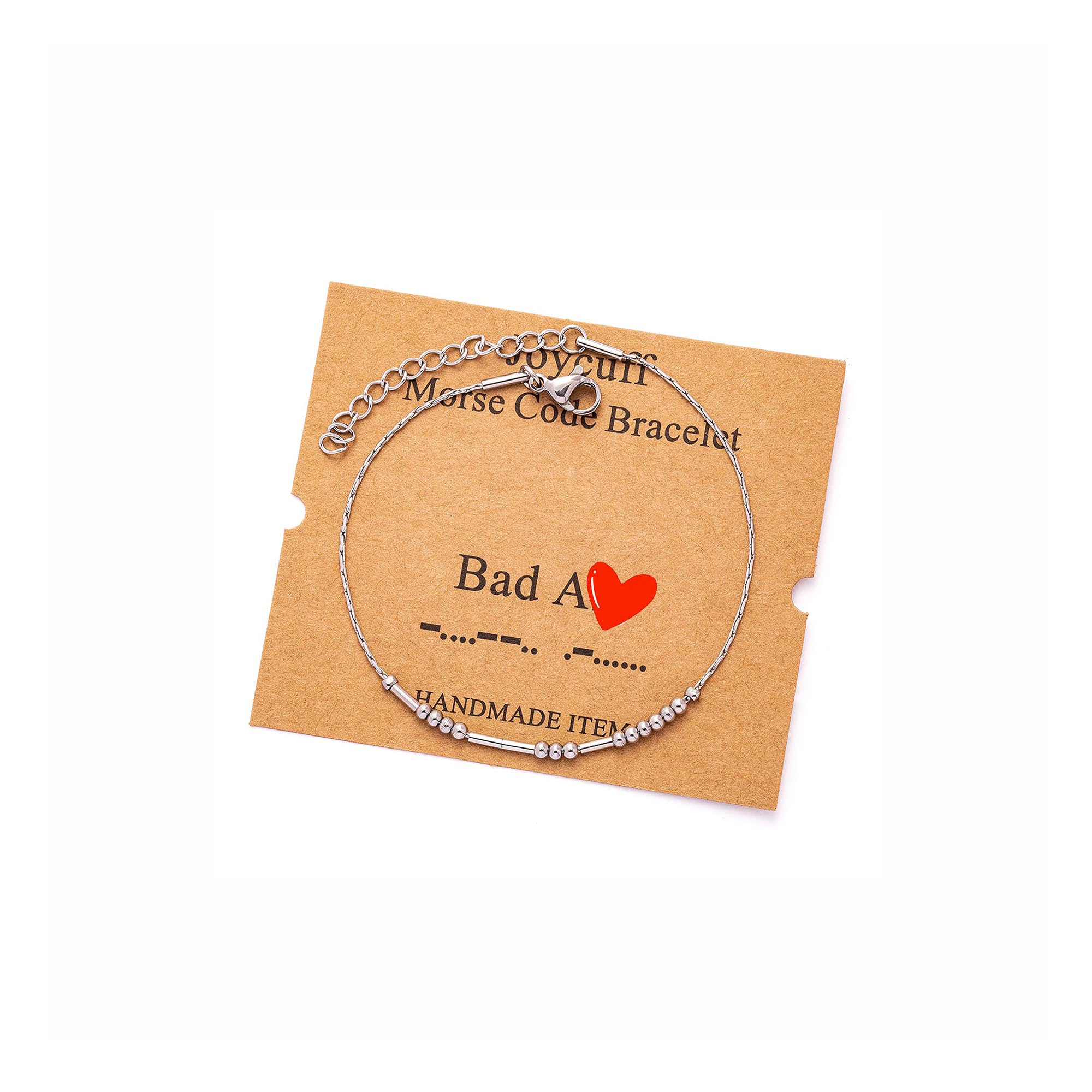 Morse Code Bracelets for Women, Gold Silver Stainless Steel Beads Bracelets