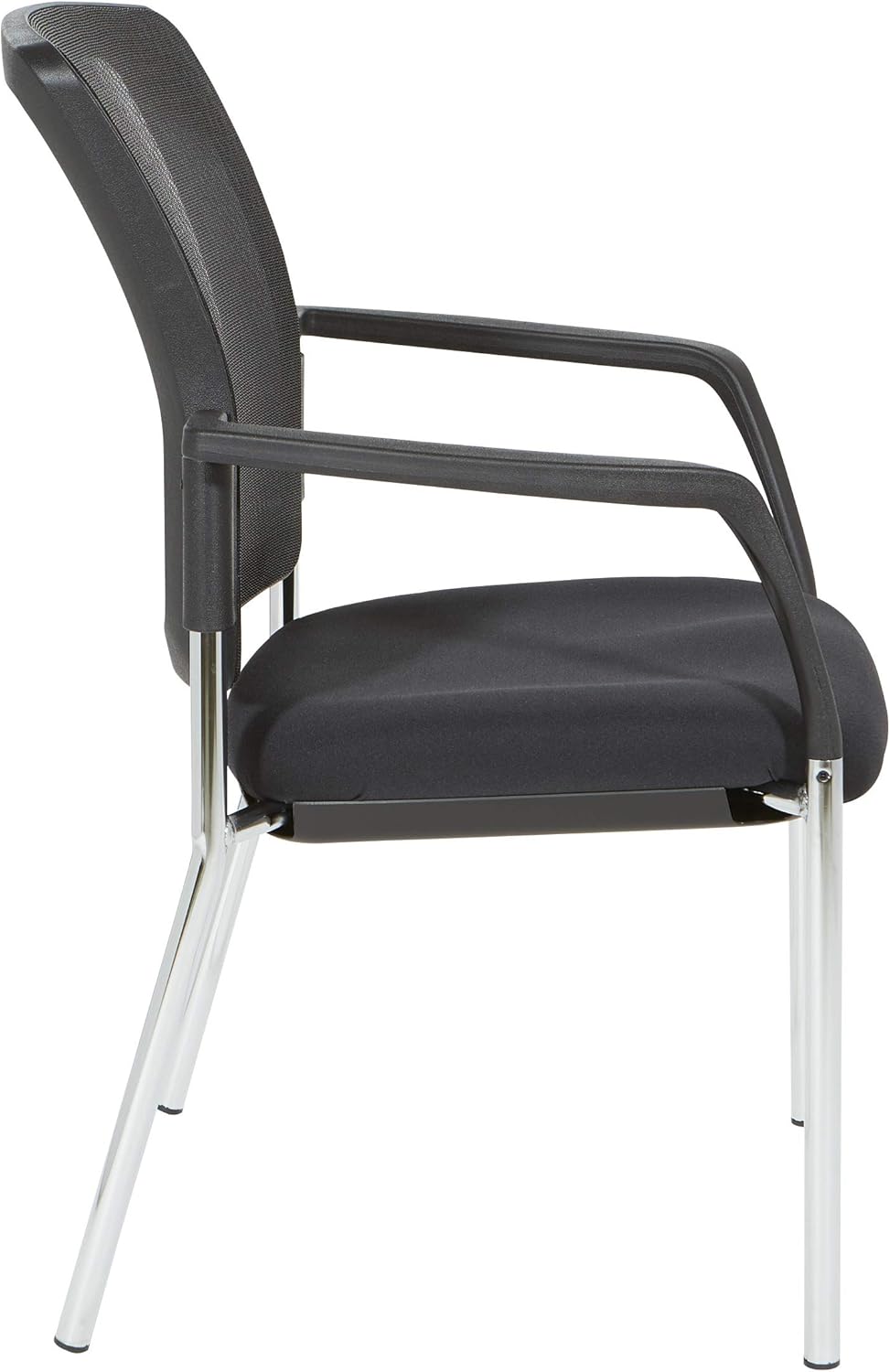 Office Star ProGrid Mesh Back Guest Chair with Padded Seat and Contoured Armrests, Coal FreeFlex