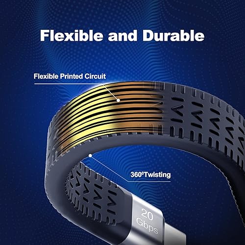 Miniatura 5 de Cable USB-C corto [5 pulgadas], carga rápida PD de 100 W, transferencia de datos de 20 Gbps, cable corto USB C a USB C, Thunderbolt 3 para iPhone