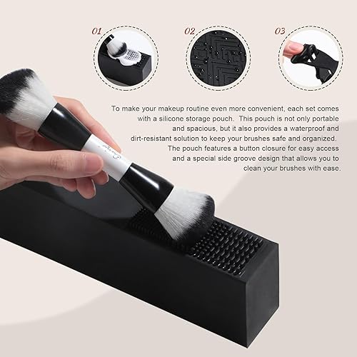 Miniatura 5 de Oneleaf Juego de brochas de maquillaje - Pinceles de doble punta para maquilladores profesionales