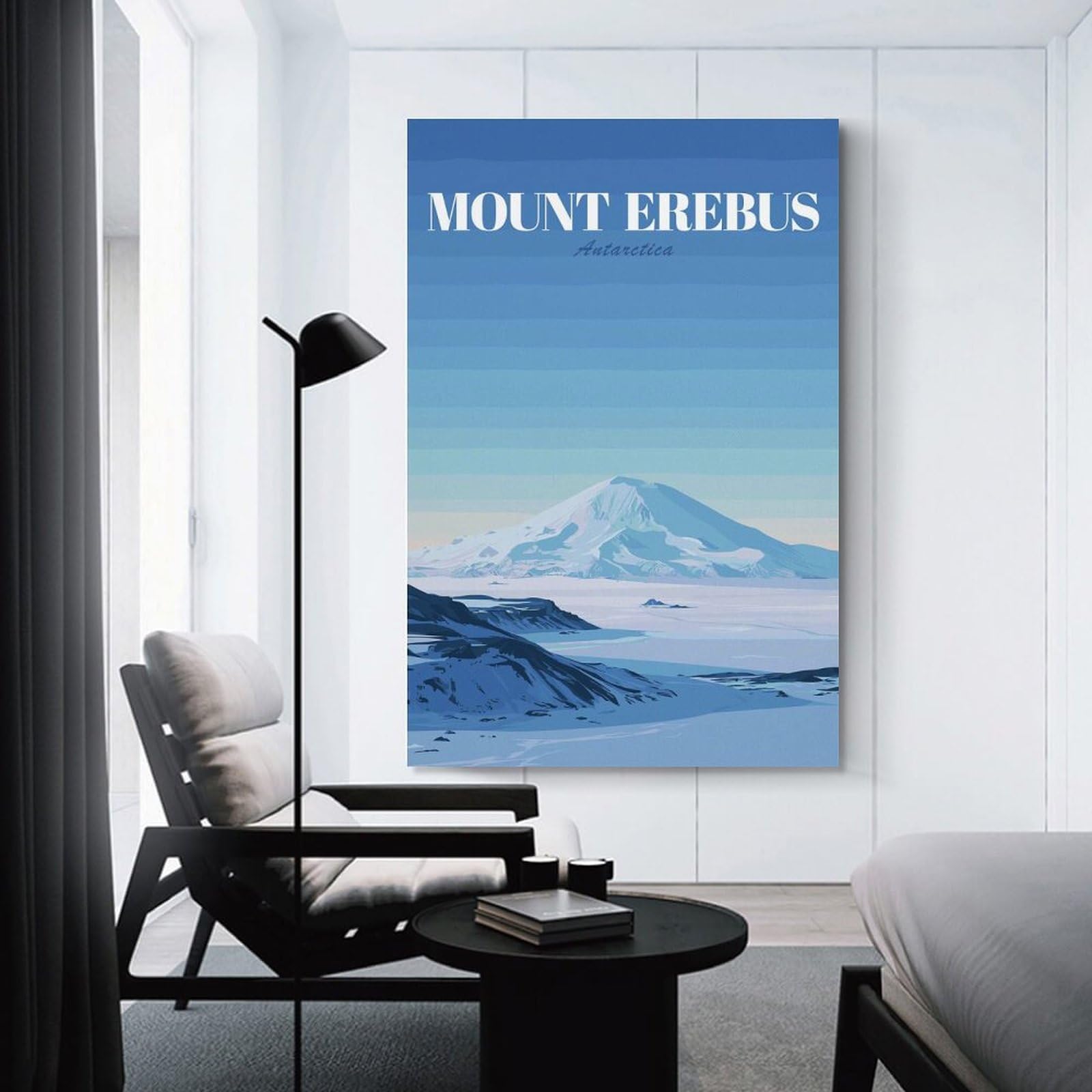 Junmoney Wall Decor Canvas Print Mount Erebus Antarctica, 24x36inch(60x90cm), for Front Hall, Corridor Or Welcome Spaces, A Neat Decor Update for Hallways