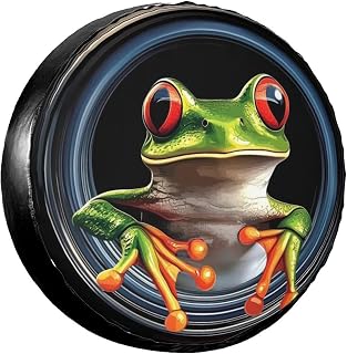Frog Spare Tire Cover Wheel Protectors Weatherproof Sun Protection Covers Universal for SUV Jeep Travel Trailer 15"