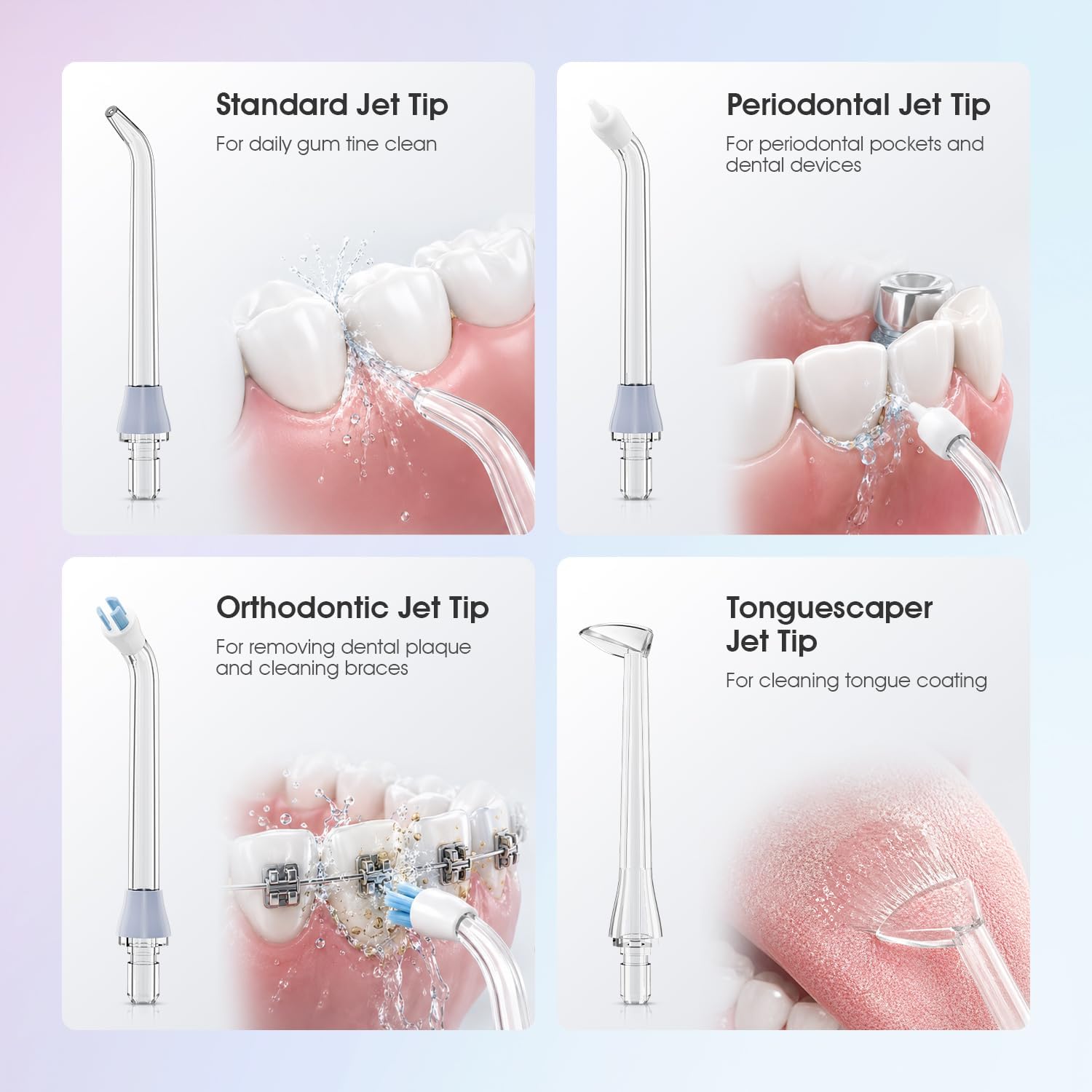 Portable Water Flosser Cordless, Mini Travel Oral Irrigator with Telescopic Water Tank, IPX7 Waterproof Water Dental Flosser for Teeth Cleaning Braces & Dental Care WF510 (Purple)