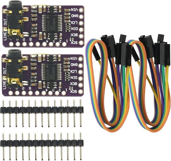 2 Piezas IIS PCM5102 PCM5102A Decodificador de Audio Estéreo Digital I2S DAC Módulo de Placa, Módulo de Voz, Módulo Reproductor, Convertidor de Audio Digital a Analógico para Raspberry Pi Arduino