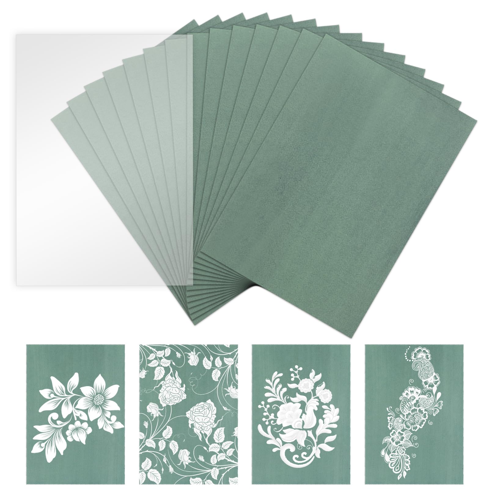 Qianyu 20PCS Cyanotype Paper Sun Print Paper Kit High Sensitive Sun Art Drawing Paper Photography with 1 Sheet Acrylic Panel Solar Photosensitive Sun Printer Paper for Kids Adults DIY Crafts Project