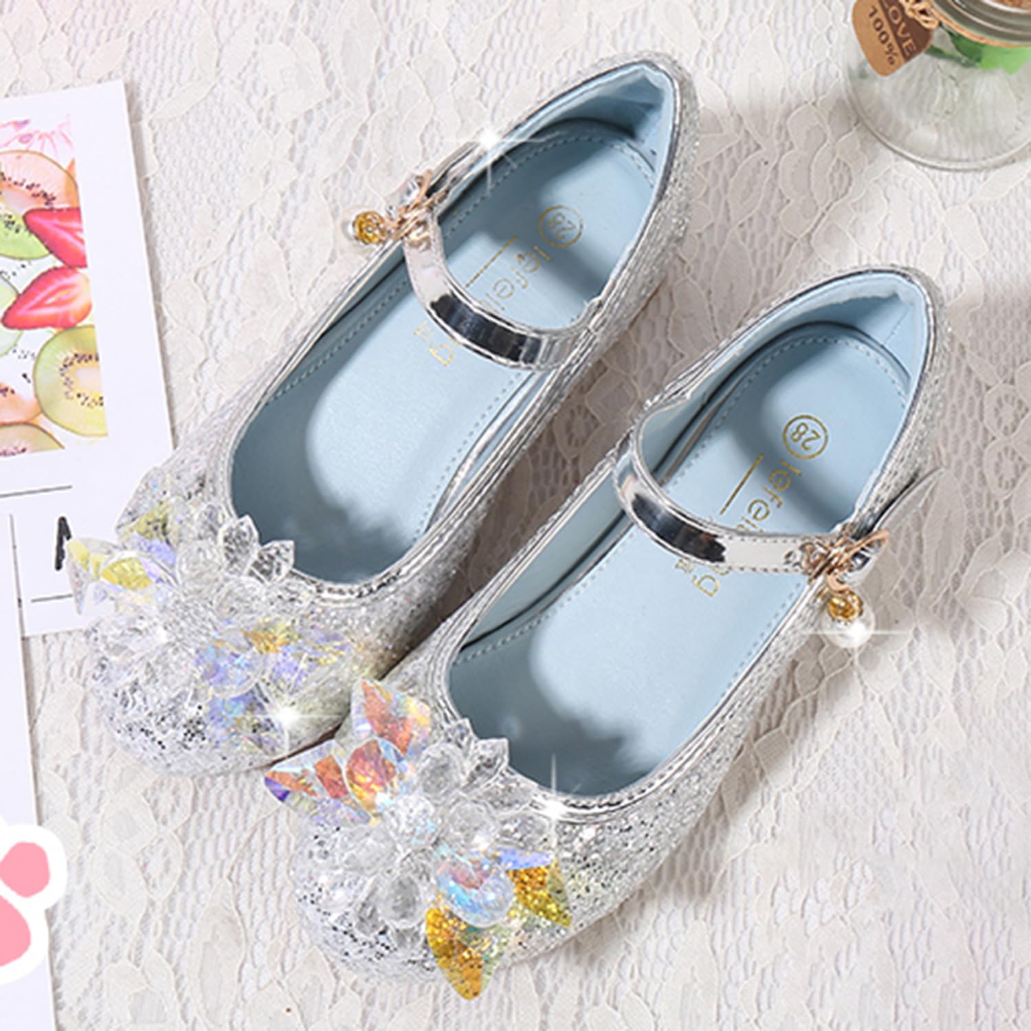 New front Niña Zapatos de Vestir Punta Cerrada Mary Jane de Tacón Altos Antideslizante Hebilla Sandalias de Vestir Navidad Cumpleaños Regalo Fiesta Disfraz Moda Cosplay