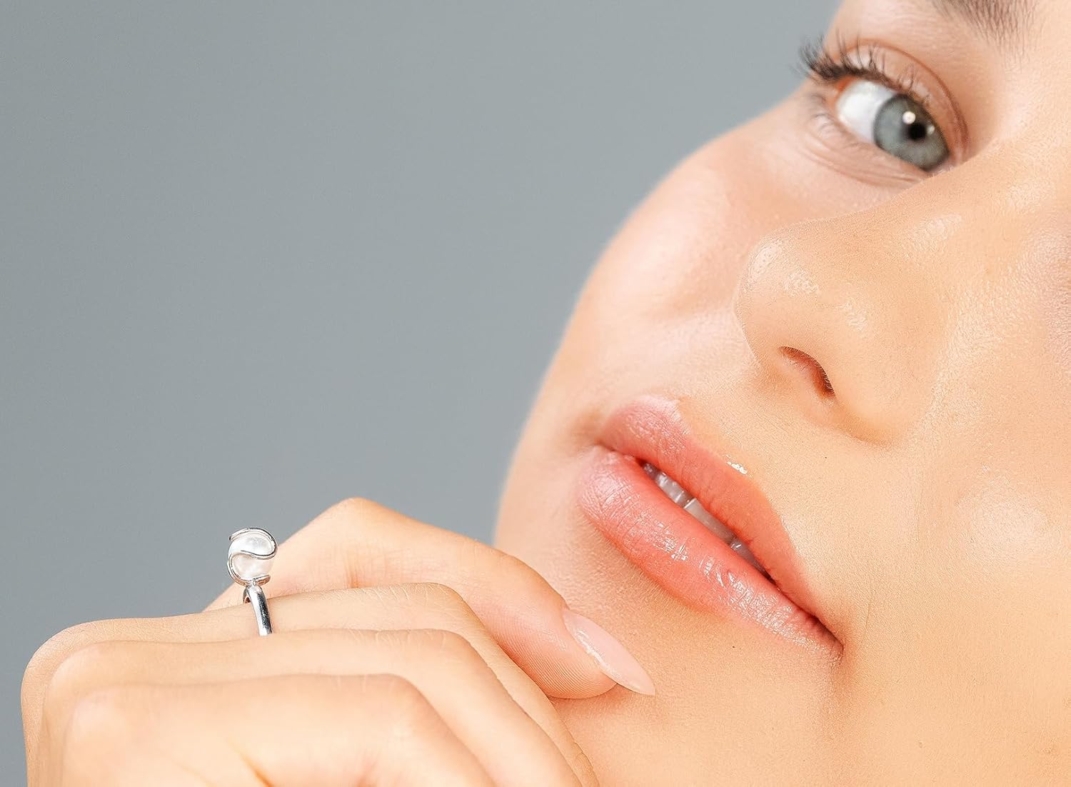 925 Sterling Silver Wavy Caged Pearl Adjustable Rings for Women image 3 of 9 B0FK1KBQTM