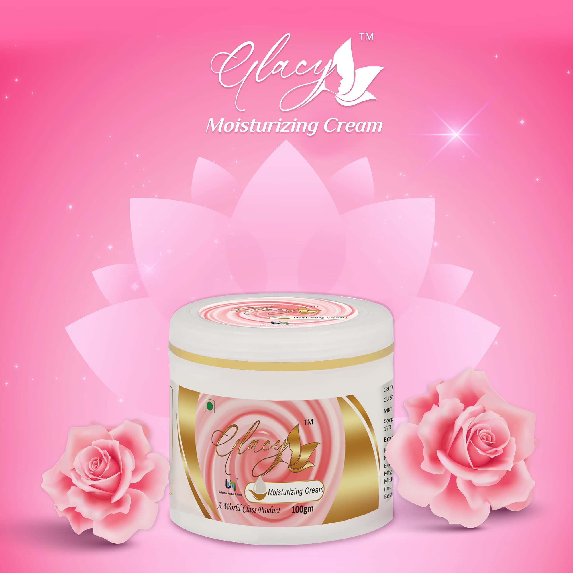 Glacy Moisturizer Cream 100G with High Moisturizing capabilities with Almond and Vitamin-E