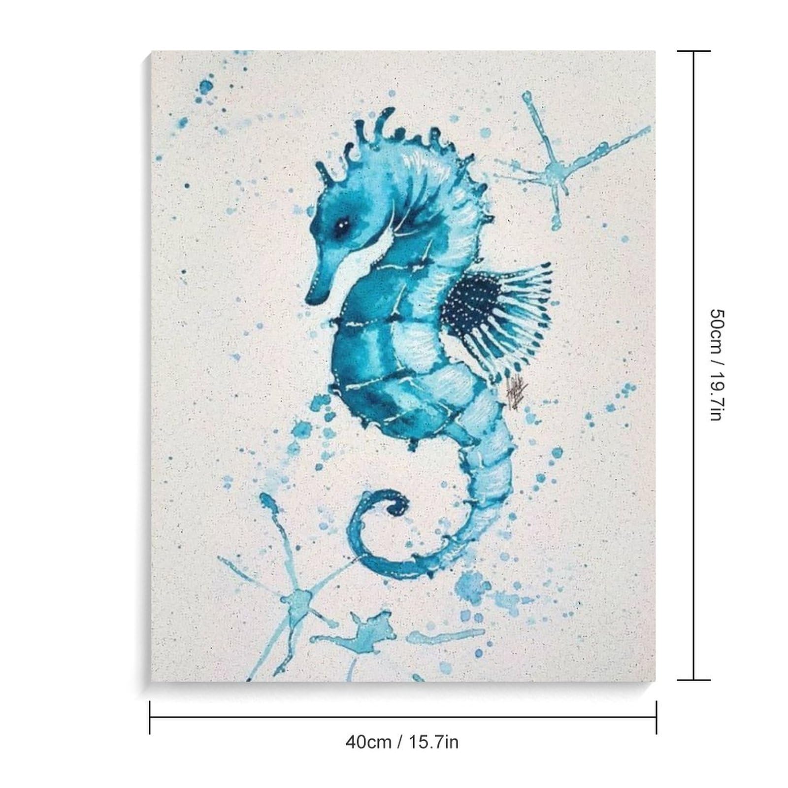 Amazon | 青いタツノオトシゴ 数字油絵 水彩スケッチ インクスタイル