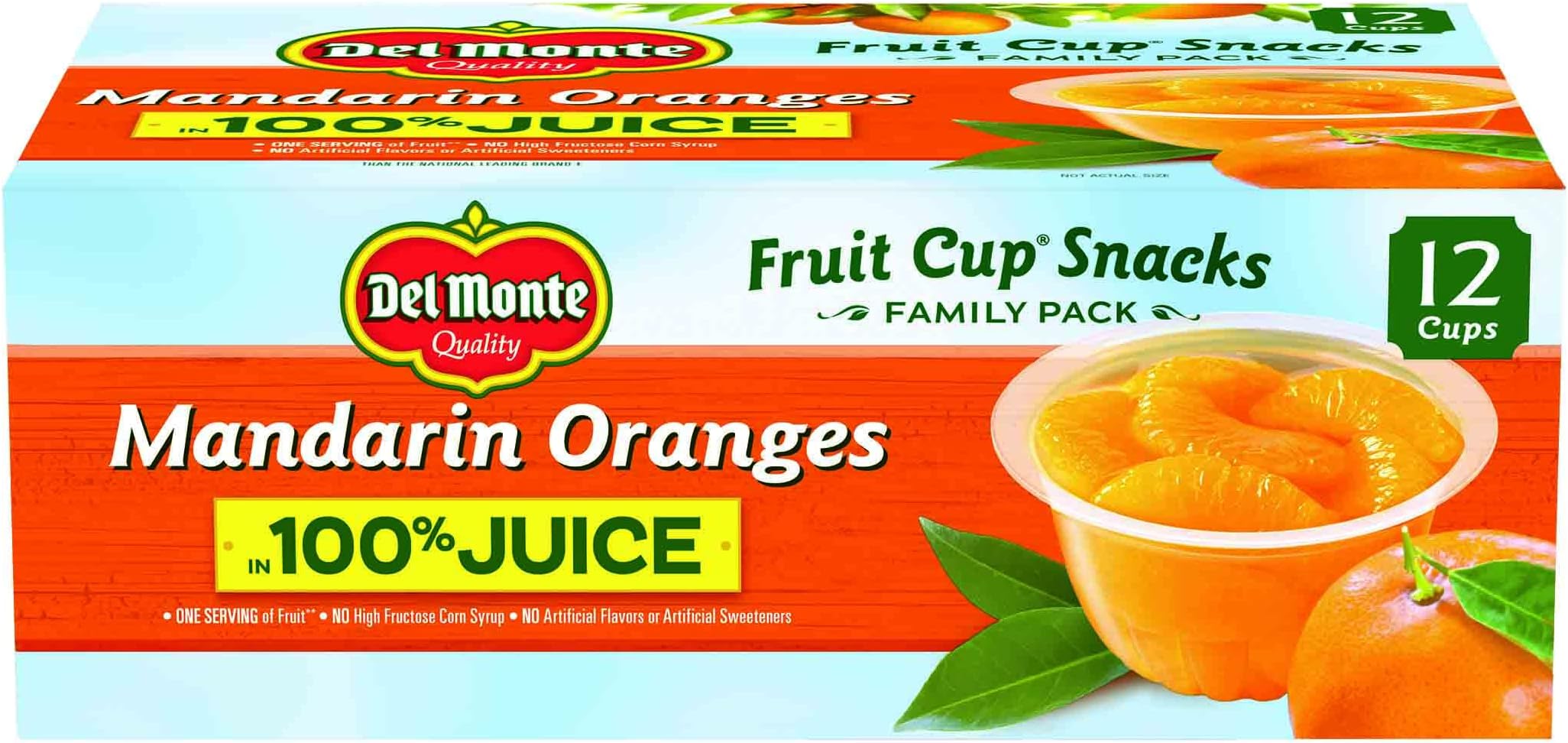 Mandarin Oranges FRUIT CUP Snacks, in 100% Juice, 12 Pack, 4 oz