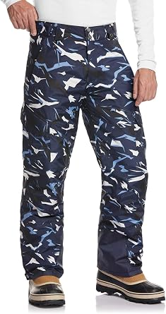 TSLA Mens Winter Snow Pants, Waterproof Insulated Ski Pants, Ripstop Windproof Snowboard Bottoms