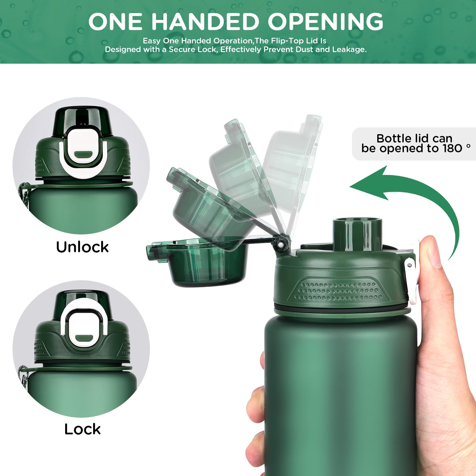 Ion8 Botella Niños 600 Ml AOHAN Botella De Agua De 1 L, Botella De Agua Sin  BPA, Apta Para Botella Agua Senderismo, image size:1600x1600