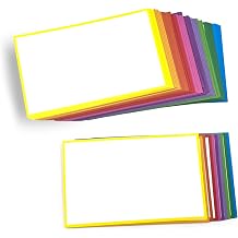 PPAPPAPPIYO 4x6 Minimalist Color Border Index Card 50 Pack 260gsm Multi | Blank Back for Color Coding & Study, Note Cards, Study Cards, Flash Cards for Studying Note Cards