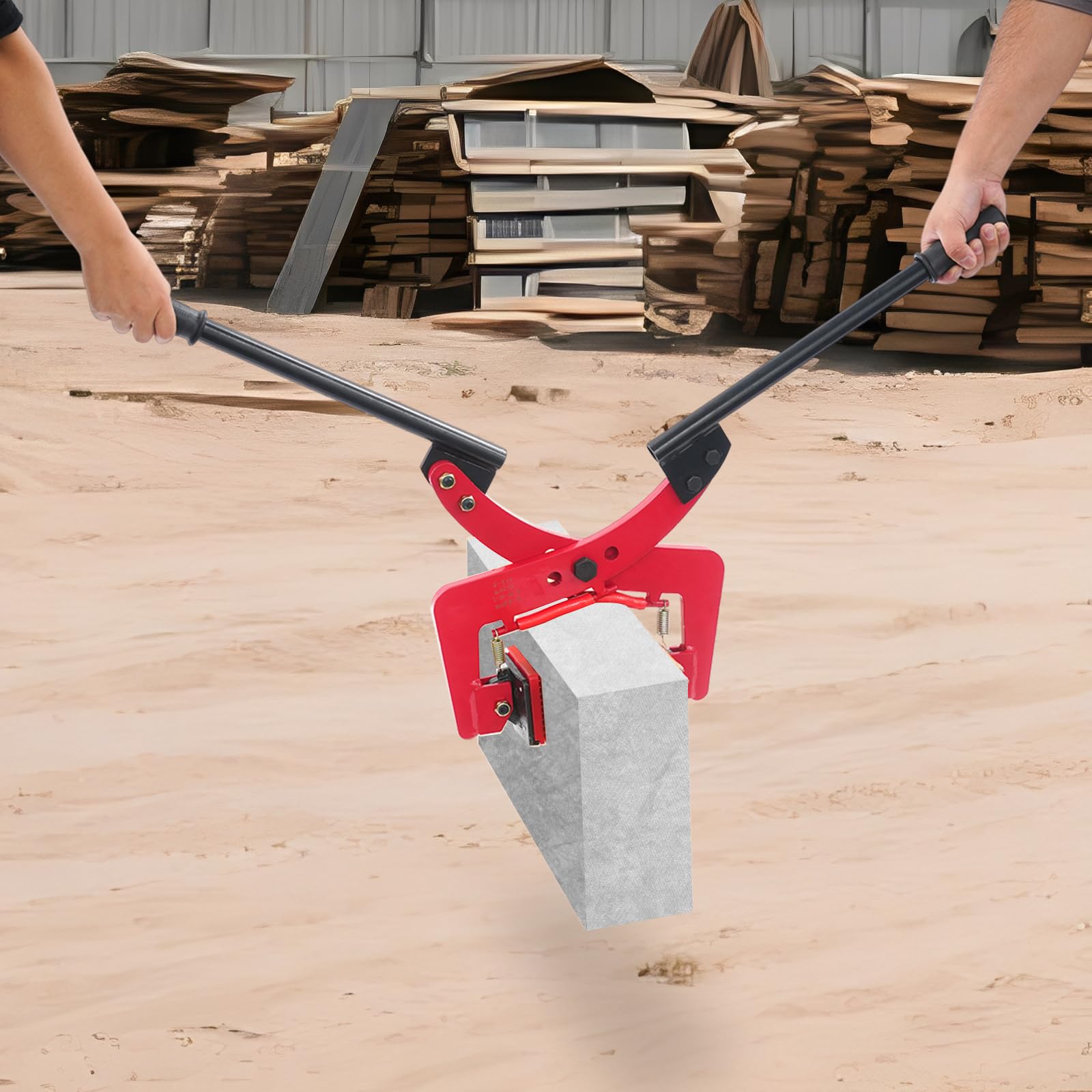 Pinza a doppio sollevamento, pinza per pietre – Pinza per pietre in acciaio Q355, portata 280 kg, regolabile 8 – 30 cm, cuscinetti in gomma antiscivolo, per marmo, cemento, granito (325 kg)