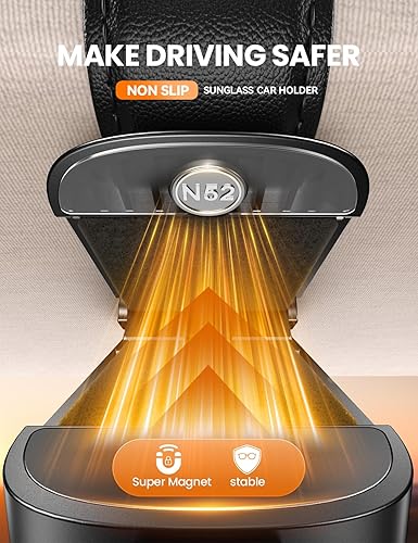 Miniatura 5 de JOYROOM Soporte para lentes de sol para clip de visera de automóvil, regalo de automóvil para hombres y mujeres funcionamiento real con una sola