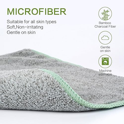 Miniatura 3 de SINLAND Toallas Faciales de Microfibra Ultra Suaves Paños de Lavado Faciales Paño Facial para Baño 12 Pulgadas x 12 Pulgadas Paquete de 6