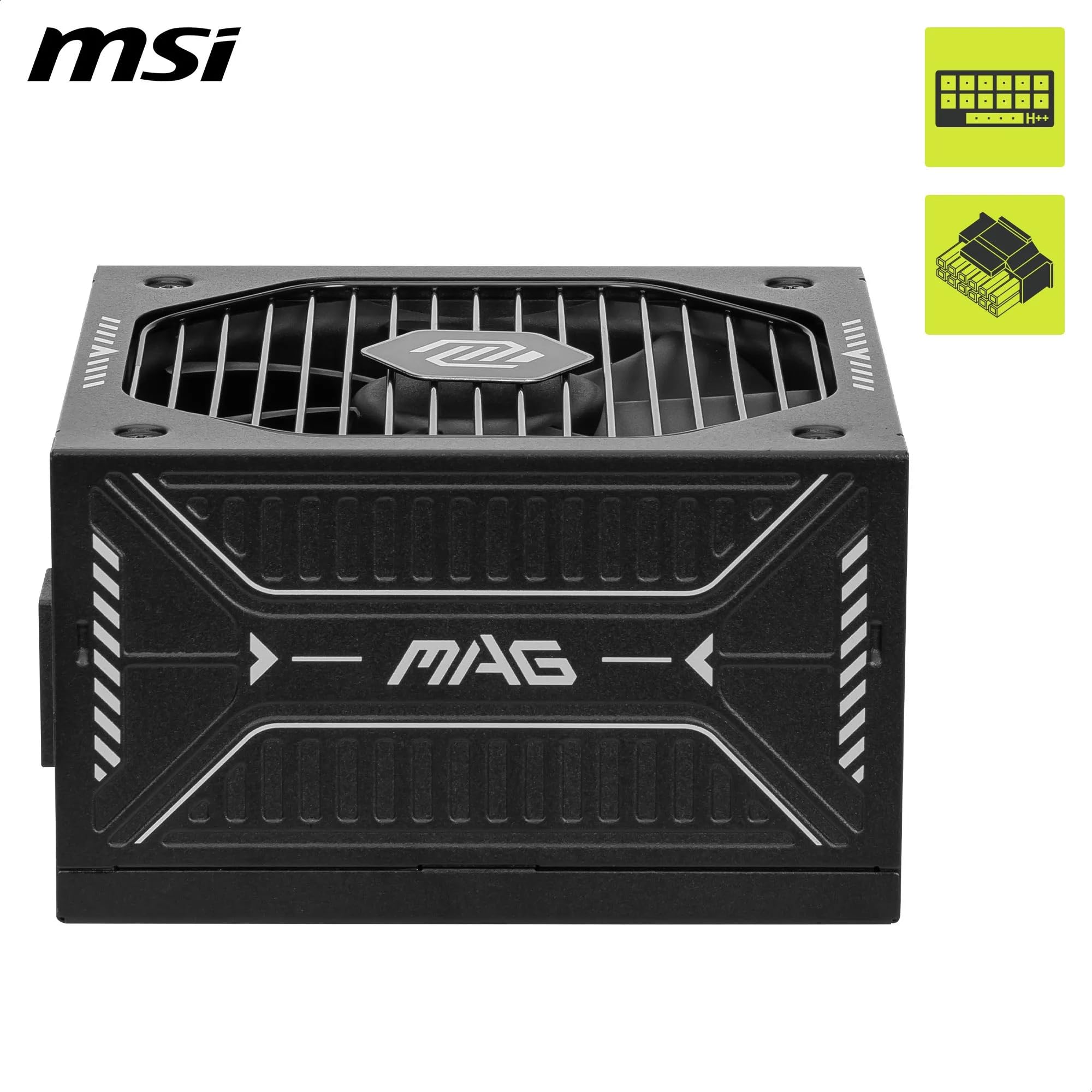 MSI MAG A650GLS PCIE5 Alimentatore - 650W, 80 PLUS Gold, ATX 3.1, Supporto GPU PCIe 5.1, connettore nativo 12V-2x6, connettore 12V-2x6 bicolore, PSU ATX, cavi modulari con guaina a rilievo