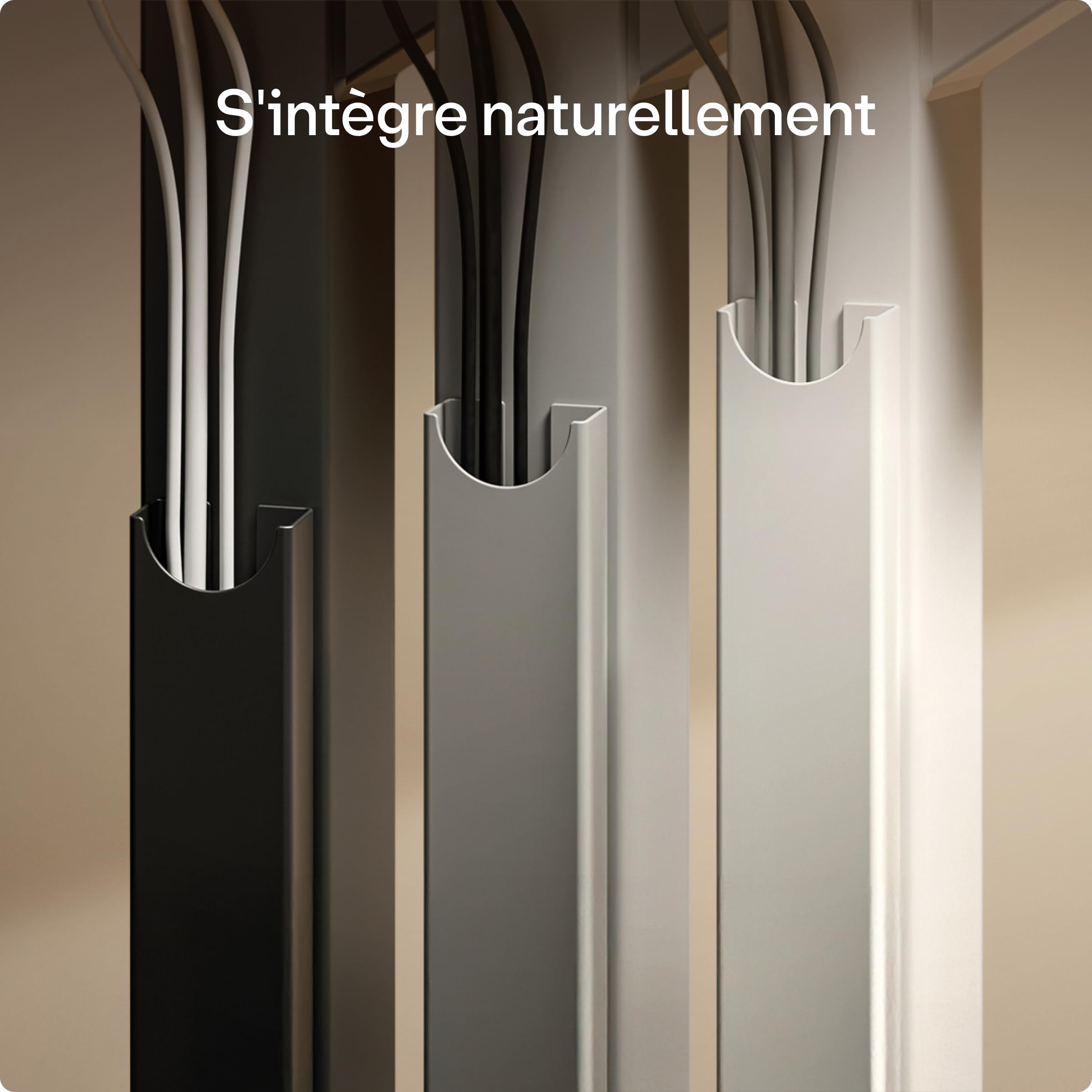 Plateau magnétique de Gestion des câbles – Goulotte en Acier Inoxydable avec Fixation magnétique – Organisation sur Le Bureau et sous Le Plateau – Organisateur de câbles par Desktronic