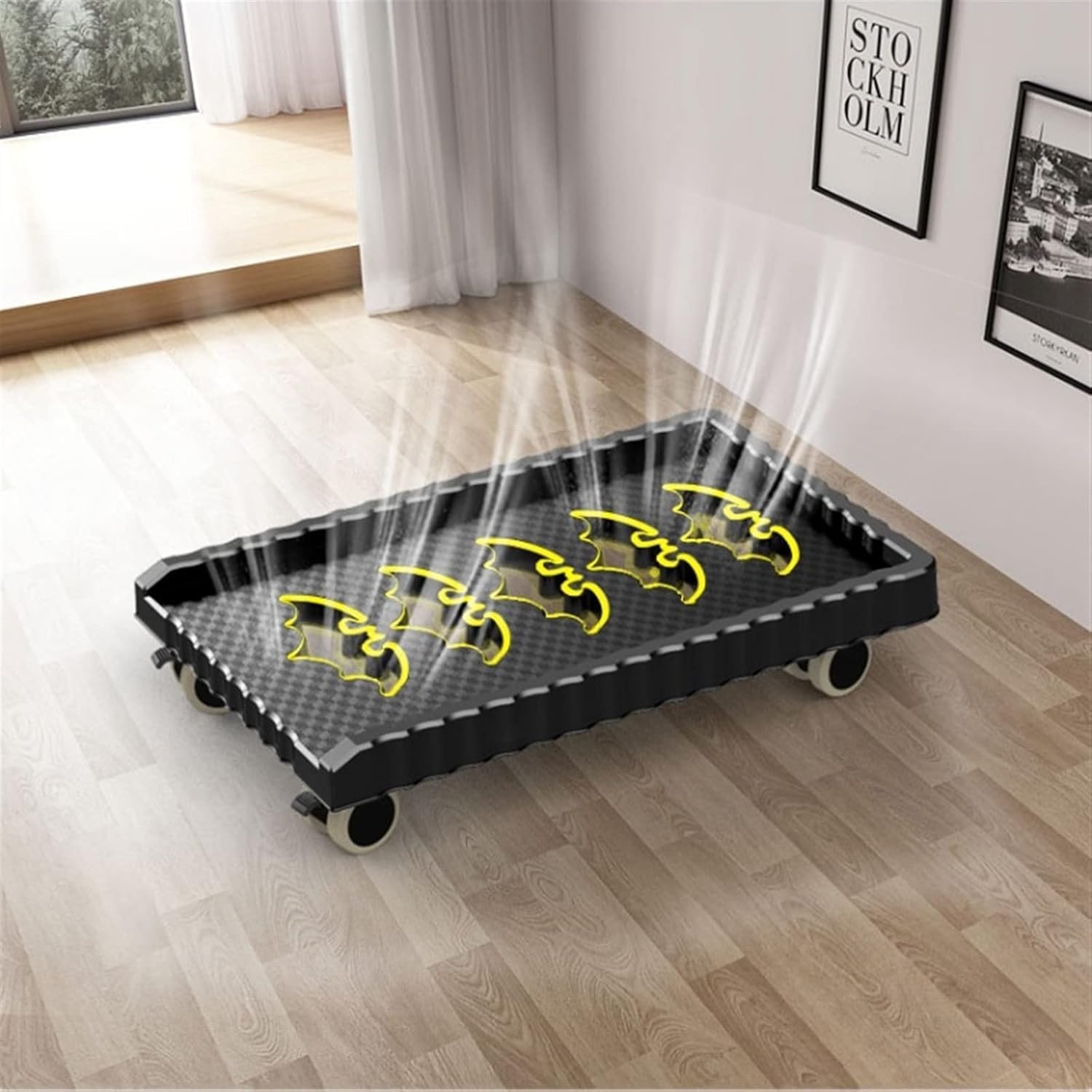 Soporte rodante, | Soporte for CPU, carrito de torre for PC, móvil, piso con ruedas giratorias(Black)