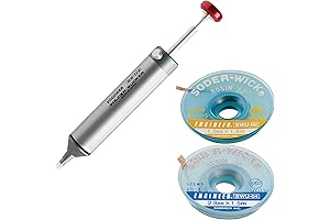 Engineer SS-02 Solder Sucker + SWU-02 & SWU-04 Solder-Wick (Made in Japan)
