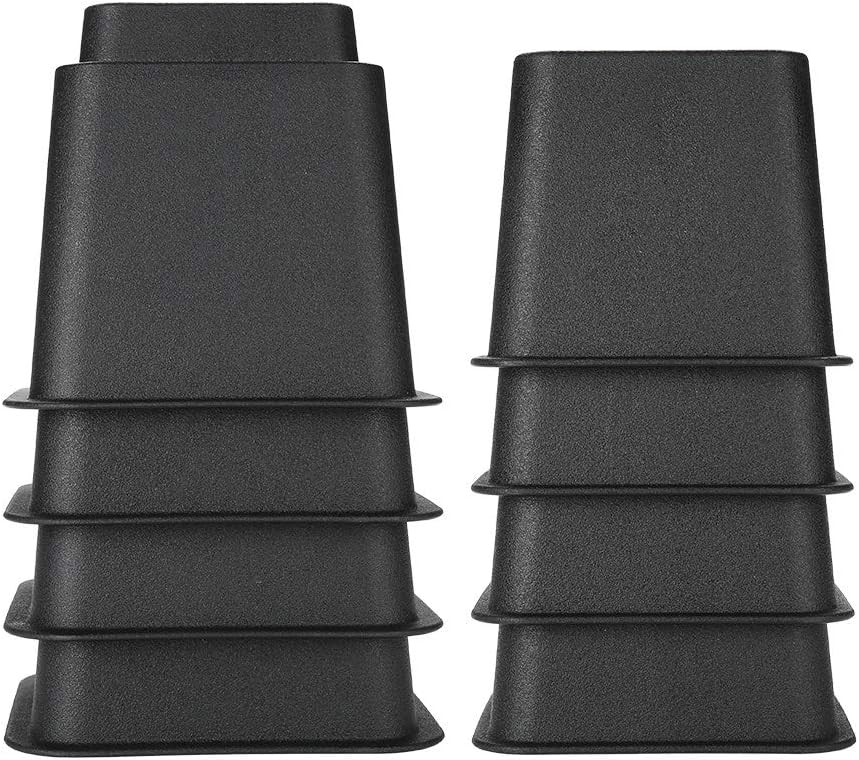 EBTOOLSBed Risers Set of 8, Heavy Duty Adjustable Furniture Riser Lifter Elevator Up to 8 inch, 4 x 5 and 4 x 3 Stackable Bed Furniture Raisers for Dorm Bed, Sofa, Table, and Chair(Black)