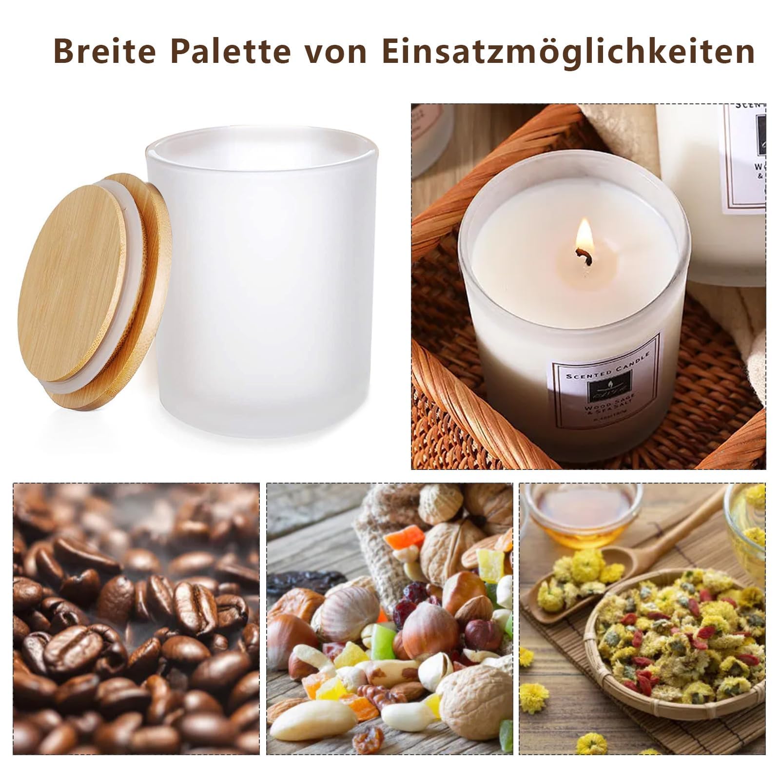 Barattoli per candele in vetro ambrato con coperchio, barattolo vuoto cosmetico rotondo, candele per aromaterapia fai da te, conservazione della crema per lozioni da salone, 100 ml, 6 pezzi  15