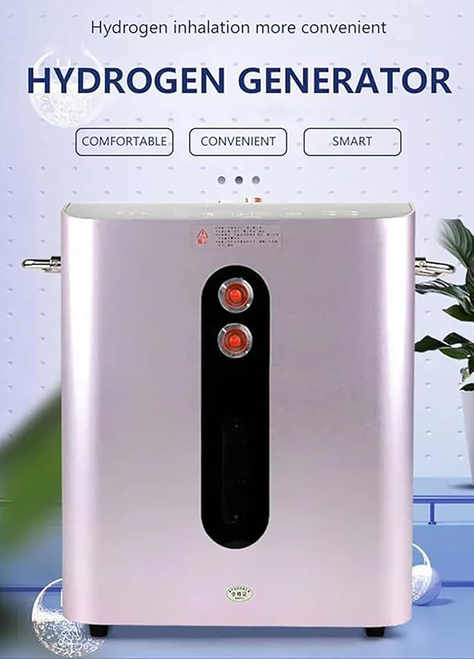 Urządzenie do inhalacji wodorem z dwoma portami, inhalator z generatorem wodoru o wydajności 900/1200/1500/1800 ml/min, jonizator wody SPE/PEM do użytku domowego 1500ml/min