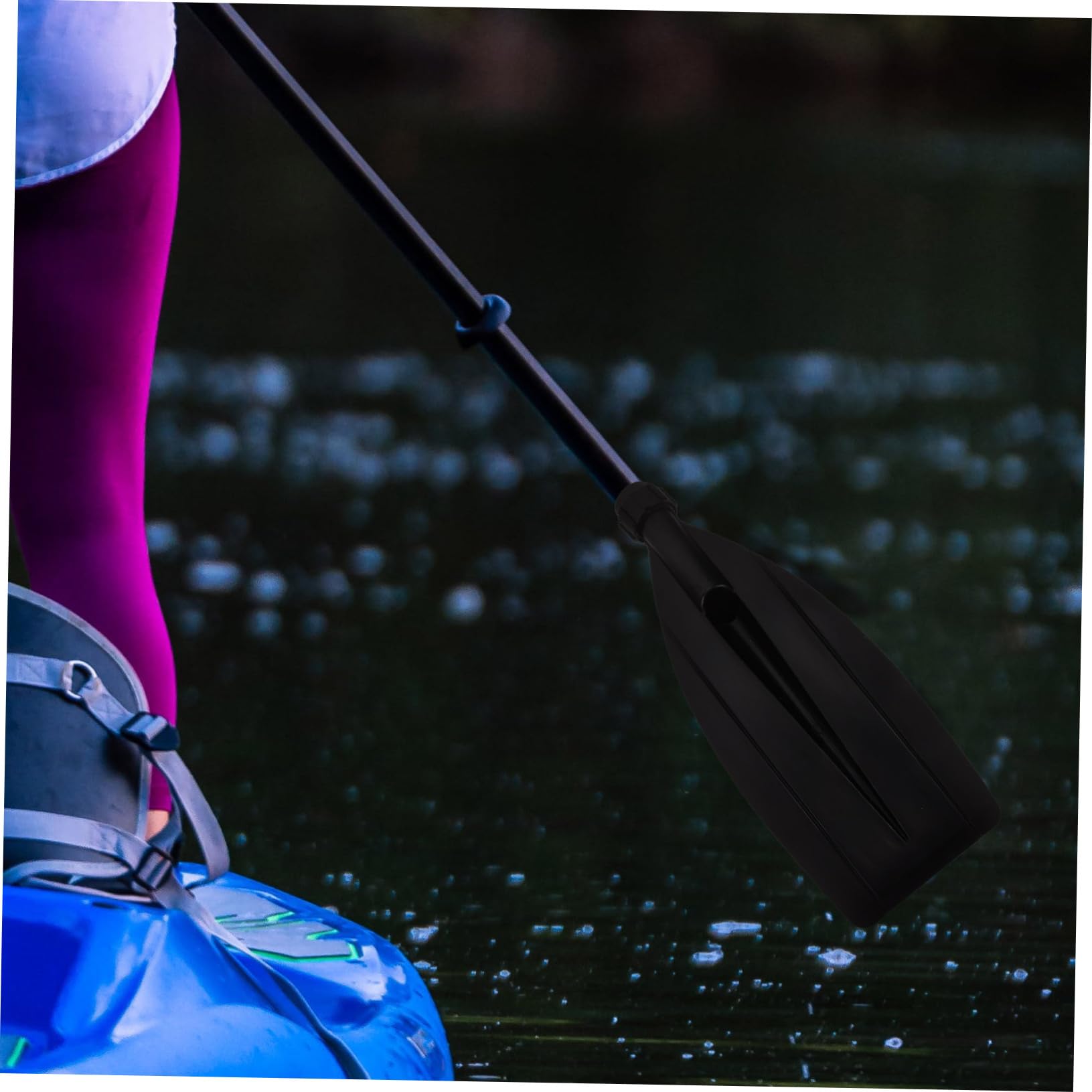 UKCOCO Paddelzubehör Ersatzschaft Freizeit Sup Paddler Kajakpaddel Leichtgewicht Hochtragbare Griffe Boot Ausziehbares Abnehmbares Kunststoff Schwarz