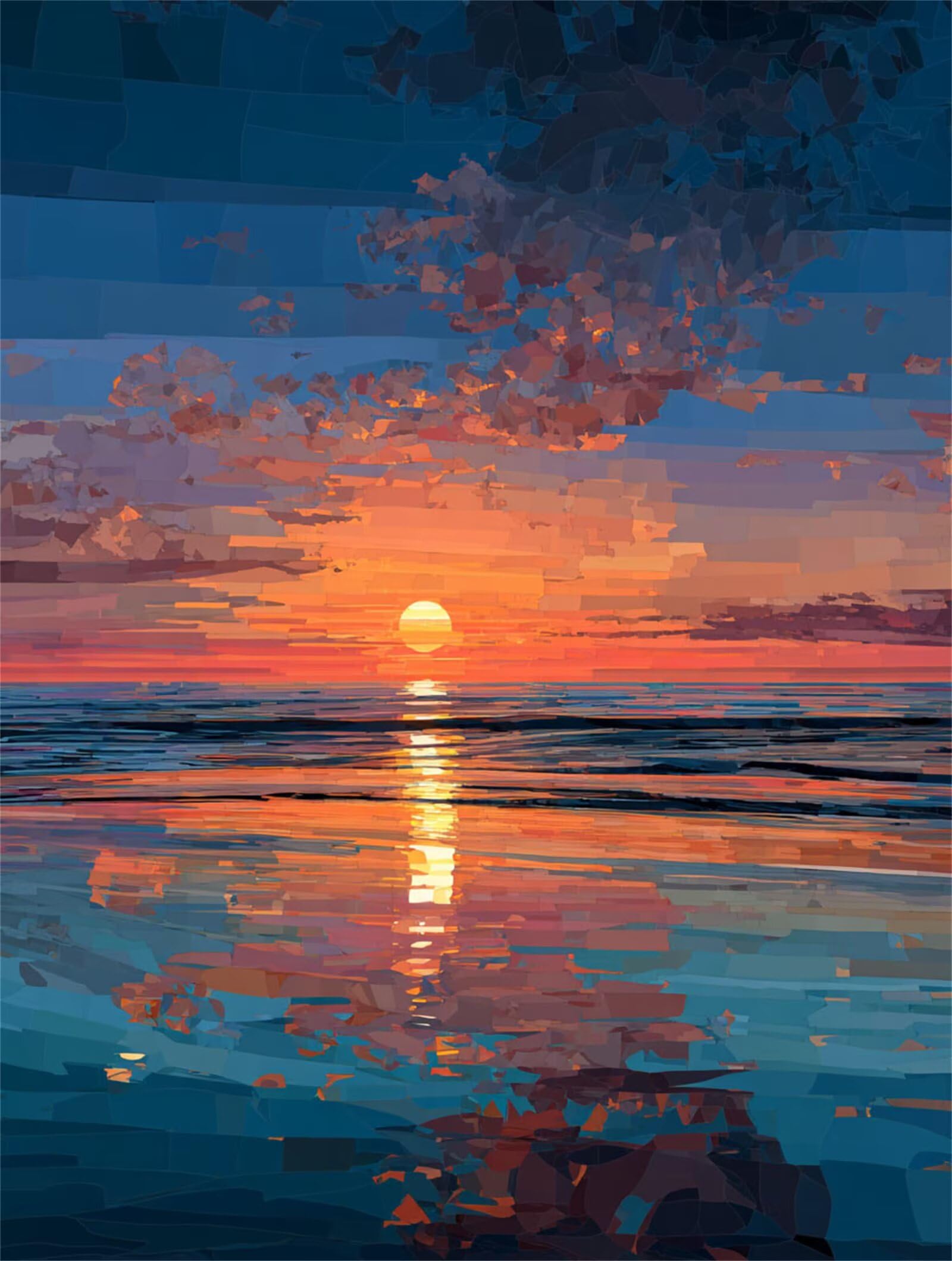 Dipingere con i Numeri Adulti tramonto, mare Dipingere con i Numeri Bambini DIY Kit, Set Premium con Pennelli, Decorazione Casa & Creativo Regalo di Compleanno, Attività di Tempo libero 70x95cm z-257
