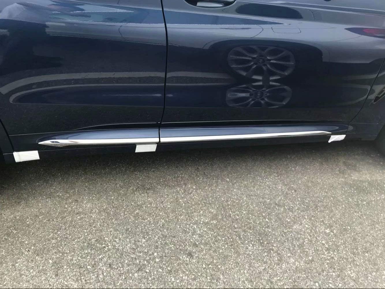 4pcs Car Chrome Body Side Overlay Stripe Mouldings Trim Emblems Body Side Molding Trim Cover Trim for BMW X3 2018 2019 2020 2021 2022 2023