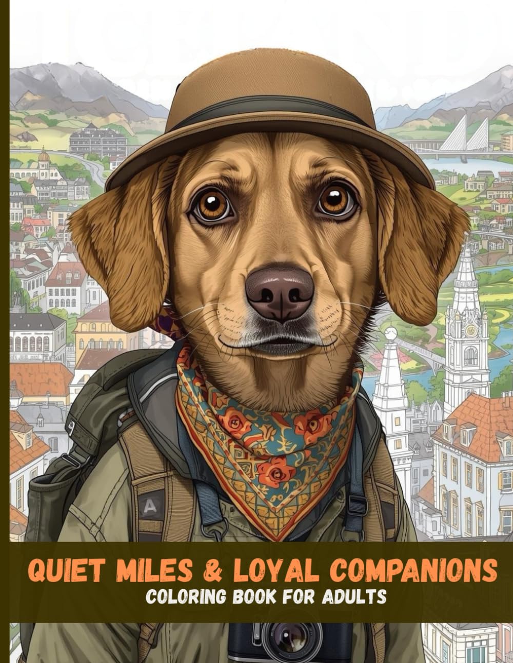 Quiet Miles & Loyal Companions: A Relaxing Traveling Dogs Coloring Book for Adults