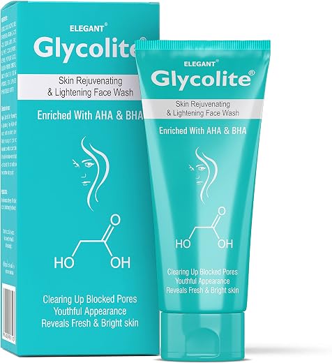 Glycolite Skin Rejuvenating &amp; Lightening Face Wash 60ml | Glycolic Acid Face Wash | Improves Skin Texture, Tone, and Appea...