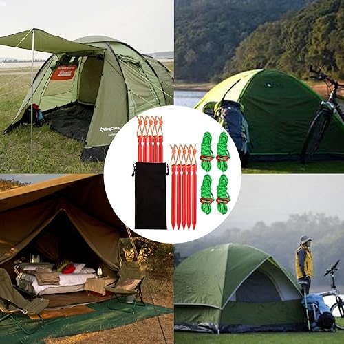 Miniatura 8 de SourceTon Paquete de 10 estacas para tienda de campaña con 4 líneas reflectantes – 7075 estacas de aluminio ligeras sin óxido para todos los