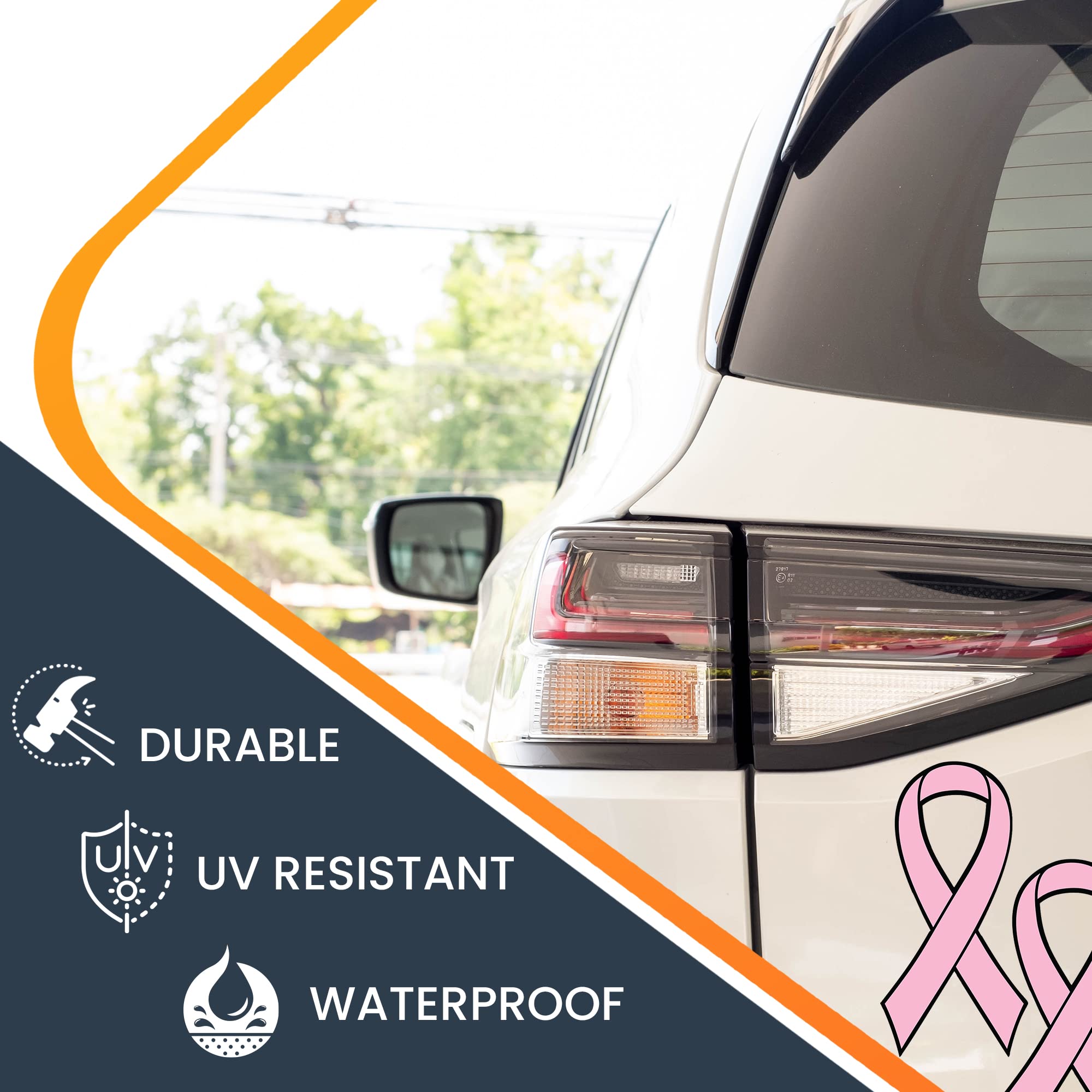 Magnet Me Up Adhesivo magnético para concienciación sobre el cáncer de mama, paquete de 2, 3.5 x 7 pulgadas, imán automotriz resistente para coche, camión, SUV