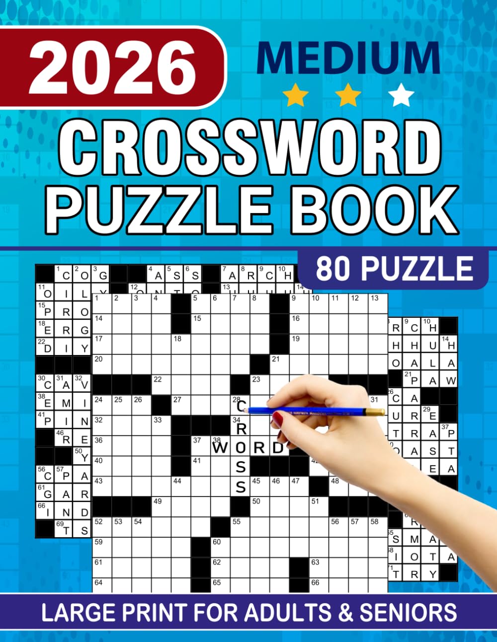2026 Crossword Puzzle Book for Adults & Seniors: Large Print 80 Medium Crossword Puzzle Book For Adults & Seniors Brain Exercises to Keep Your Mind Sharp and Healthy