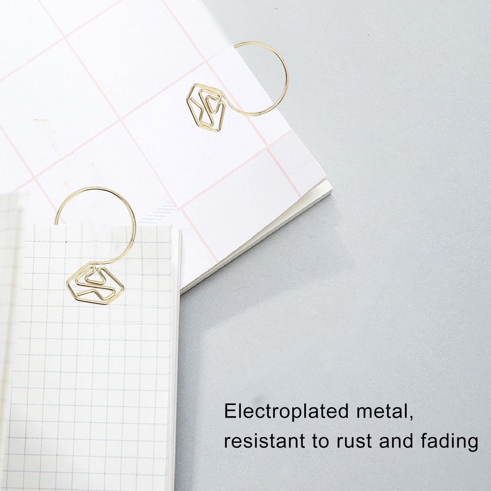 100 Stuks Metallic Paperclips Galvaniseren Proces Multifunctionele Bladwijzers Rose Goud Paperclips met Opbergdoos voor Werknemers (Monstera-bladeren