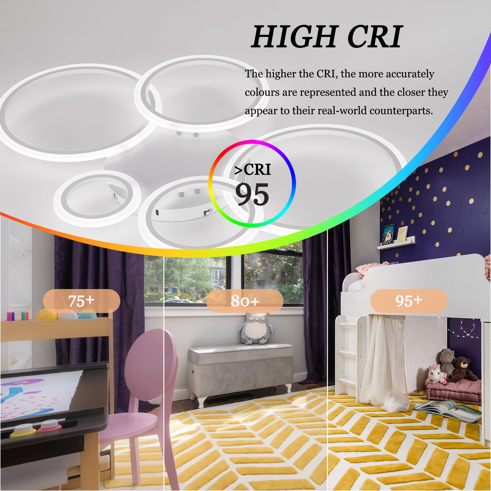 Rotondo Luce A Soffitto 100cm Moderno Smart Lampadario Tri-Color Led Dimmerabile Funzione Di Memoria Lampada Da Soffitto Con App E Telecomando 57w Luminoso Ciondolo Soggiorno Sala Da Pranzo
