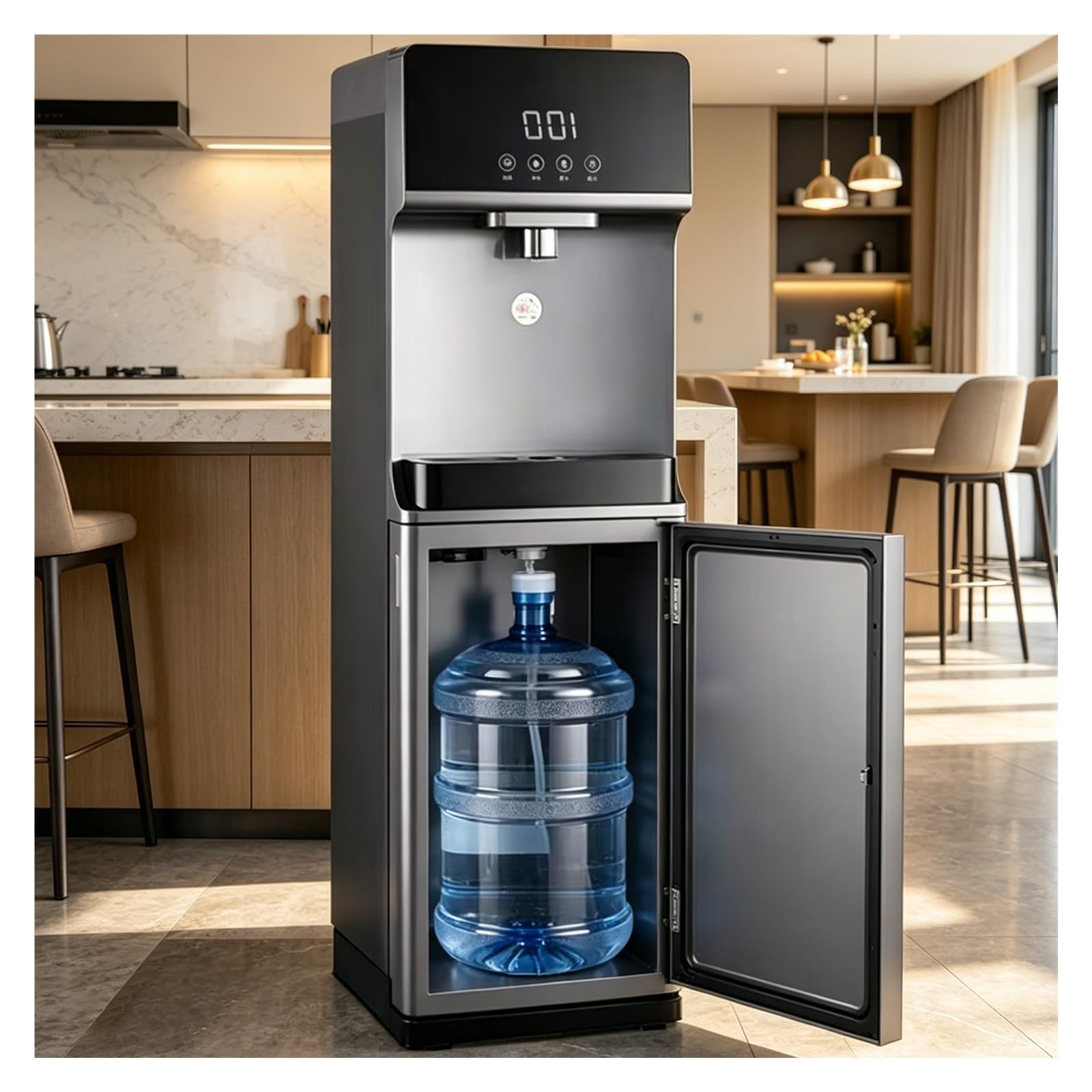 Dispenser Acqua A Caricamento Inferiore,Distributore Acqua Refrigerata,5 Impostazioni Di Temperatura,Refrigeratore D'Acqua Bollitura Istantanea Per Domestico