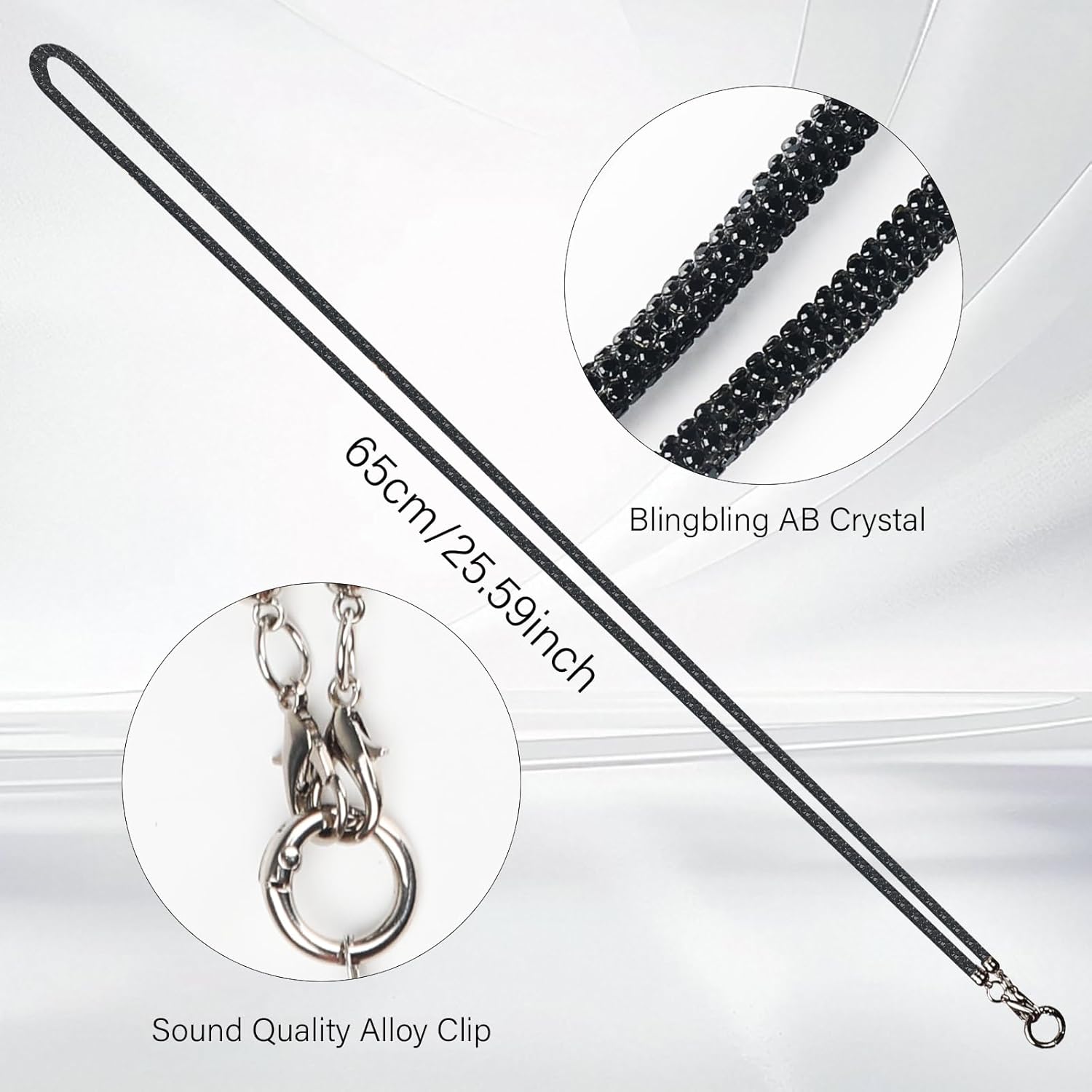 LUVI Bling Phone Lanyard Crossbody for Woman Girls Shoulder Strap Diamond Rhinestone Chain Cute for Phones and Bags - Image 4