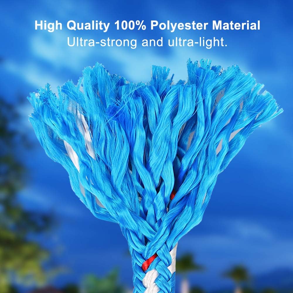 BeneLabel Tree Swing Rope, Hammock Tree Swing Hanging Strap, Heavy Duty Carabiner, for Indoor Outdoor Swing Hammock Playground Set Accessories, 4 ft, 1 Pcs, Blue 5