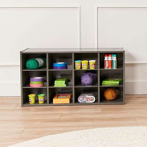 Miniatura 9 de ECR4Kids Streamline - Armario de almacenamiento con 12 compartimientos, 3 x 4, muebles de aula, natural