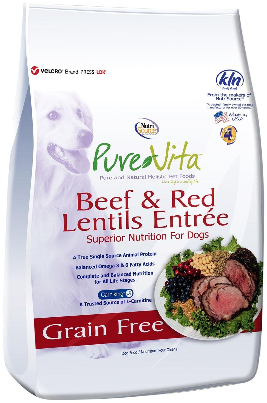 PureVita Nutri Source Pure Vita Grain Free Beef & Red Lentils, 5-Pound (Package May Vary)
