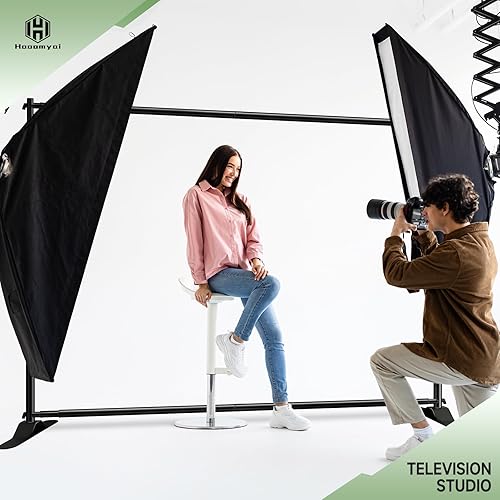 Miniatura 6 de Soporte de pancarta de fondo de pantalla de 10 x 8 pies, soporte de fondo resistente ajustable para escalones y repeticiones, soporte para pancartas