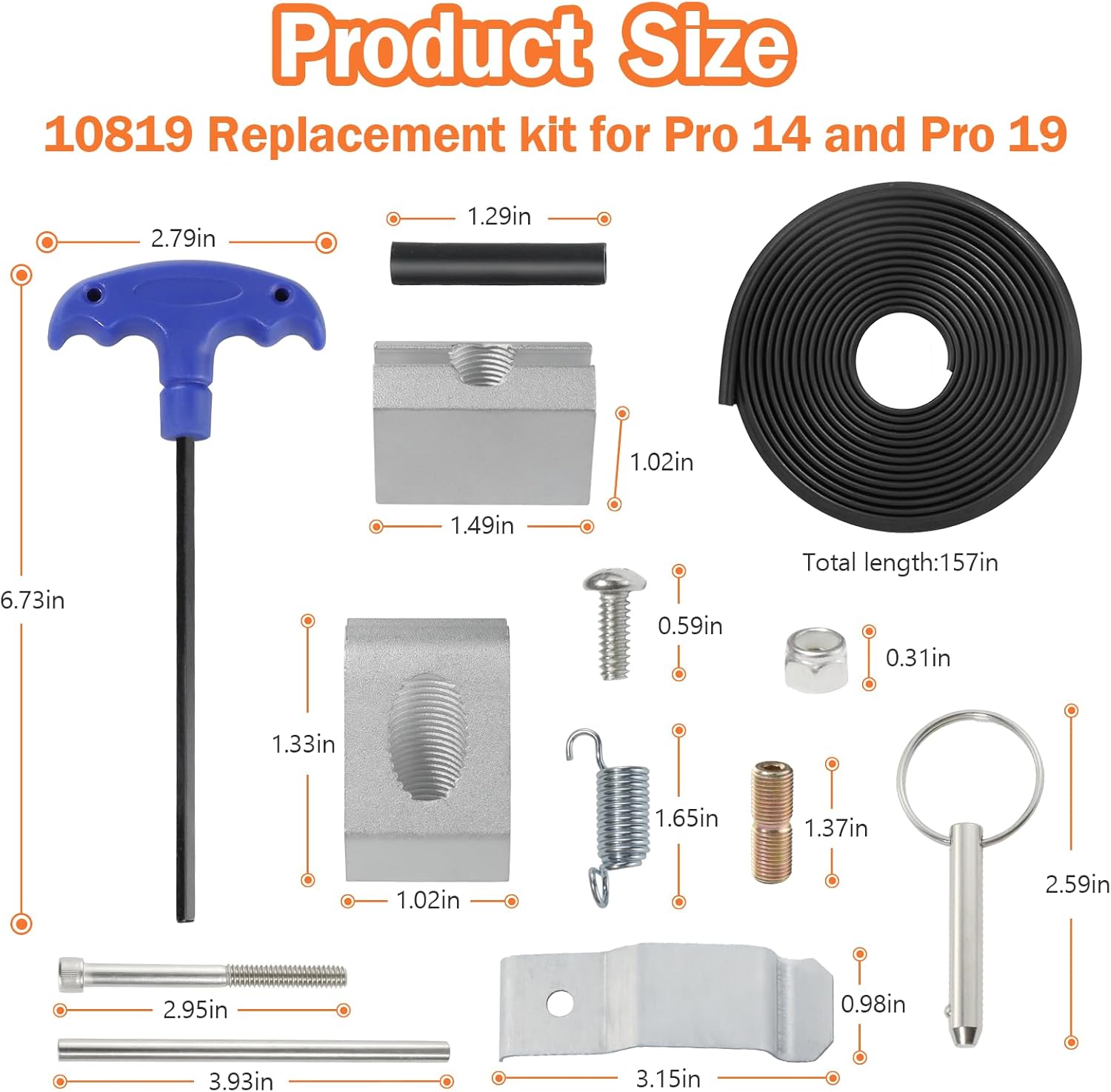 10819 Brake Tune Up Kit, Brake Parts for Tapco Pro 14 and Pro 19, Pro II, Pro III, and Pro 2000 10'6", High-strength material for enhanced durability