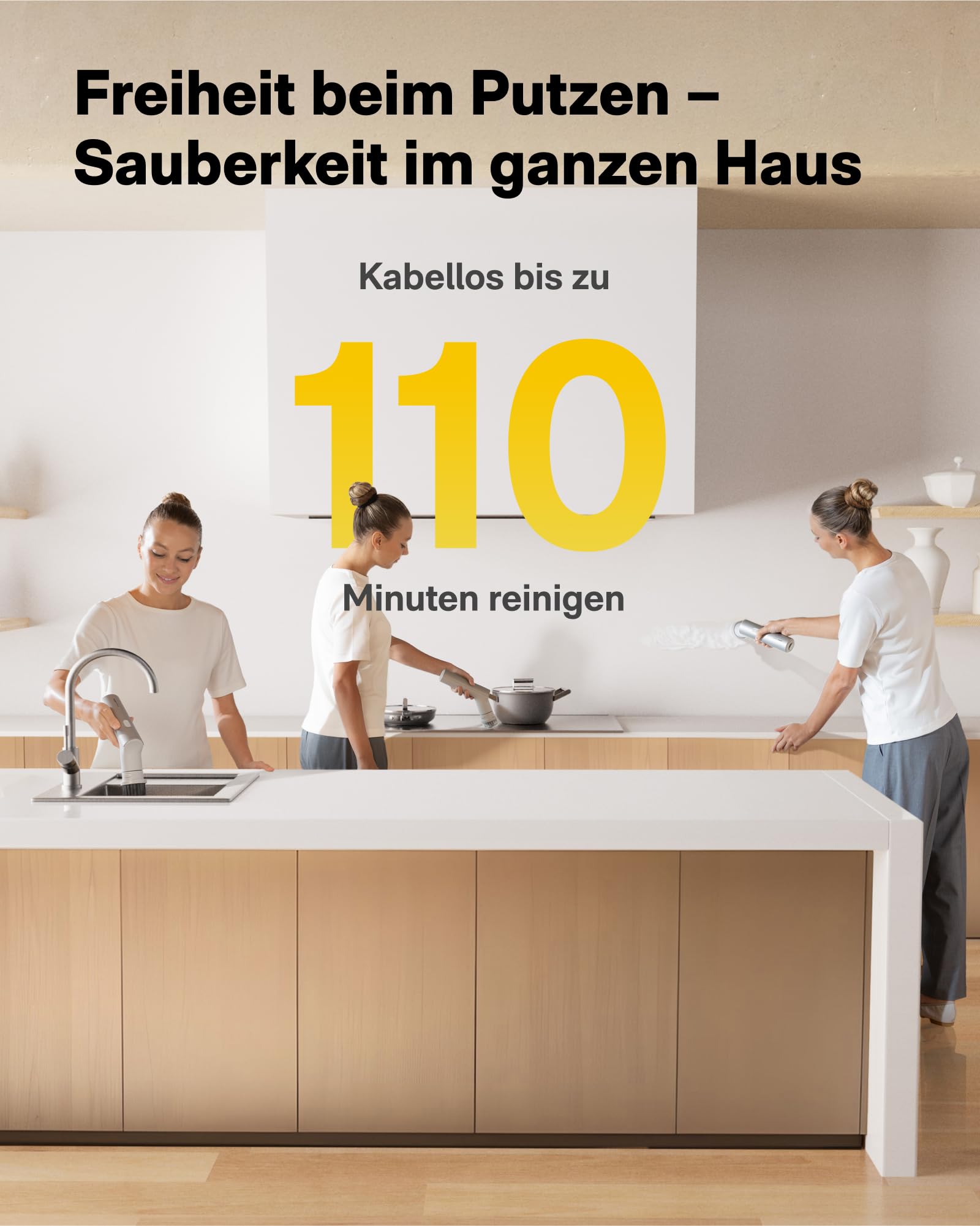 HOTO Elektrische Reinigungsbürste, Küchenbürsten, IPX7 wasserdichte, USB-C | Kabellose Putzbürste für Bad, Power-Schrubber mit 9 Bürstenköpfen für Küche, Spüle, Dusche und Fliesen, Bad Gadgets