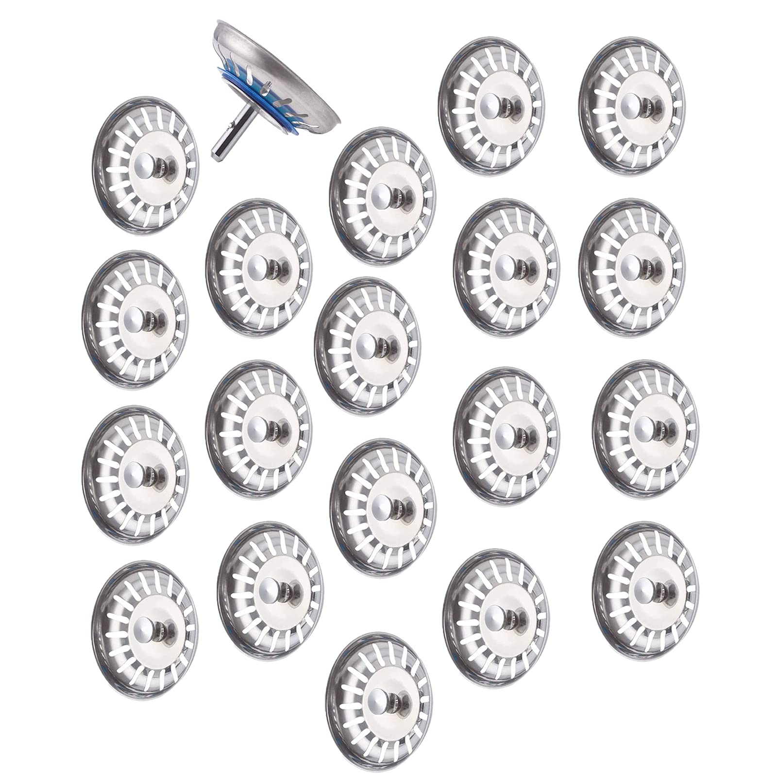 Tapón de desagüe para fregadero de cocina, acero inoxidable 304, para fregadero de cocina, baño, fregadero, diámetro 80 mm-20 unidades