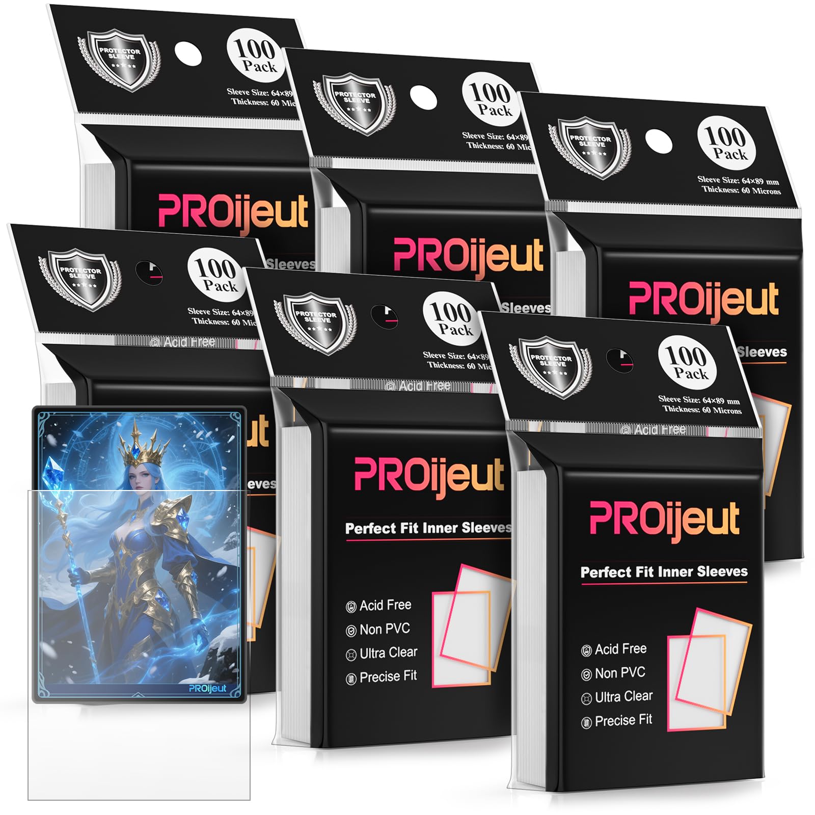 Amazon.com: 600 Pack Card Sleeves Clear, Perfect Fit Inner Sleeves Ideal  for Double-sleeving, Trading Card Sleeve Compatible with MTG, PKM, TCG and  Gaming Cards (60 Microns) : Toys & Games