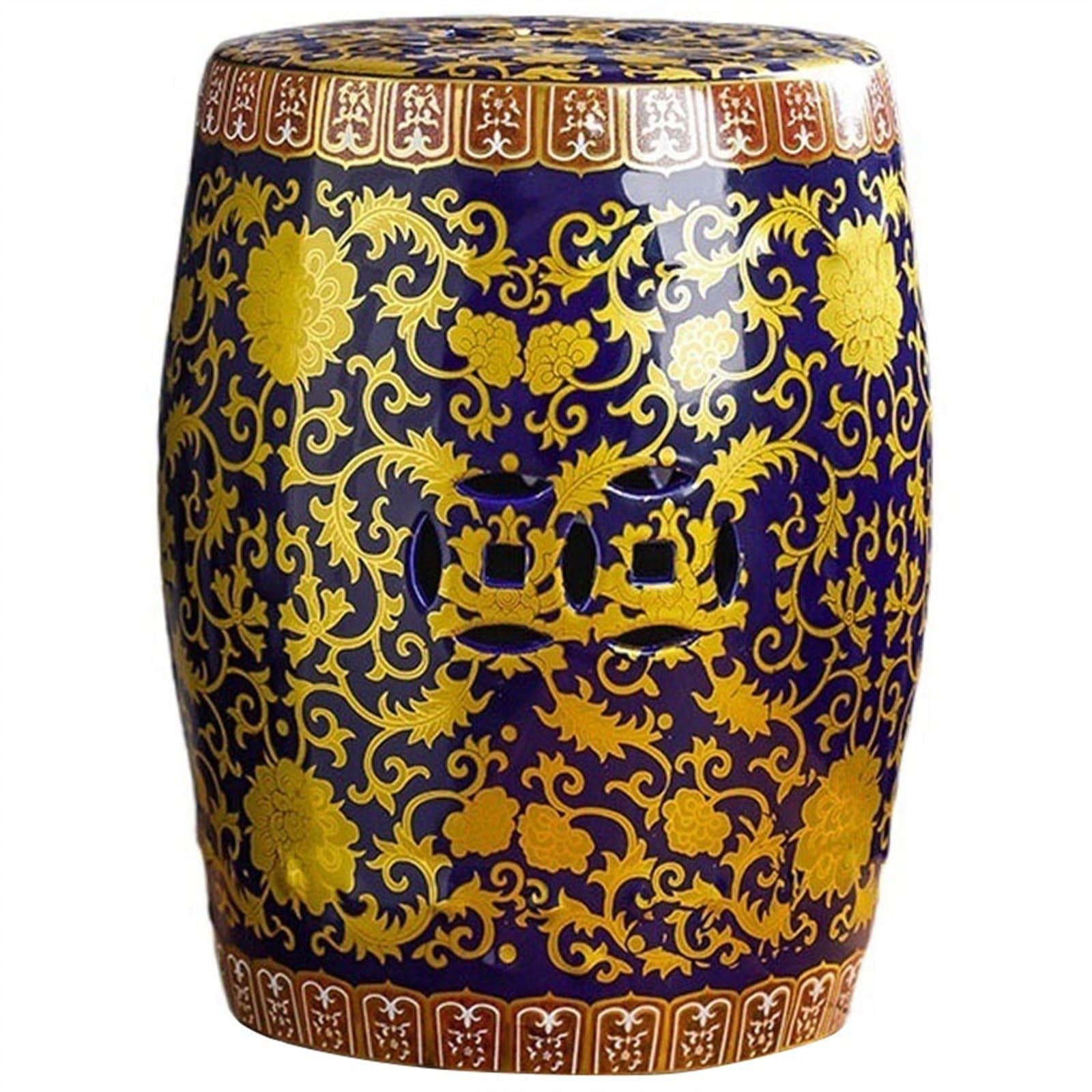 Tabouret de tambour en céramique floral ajouré, assise haut de gamme Four Sea