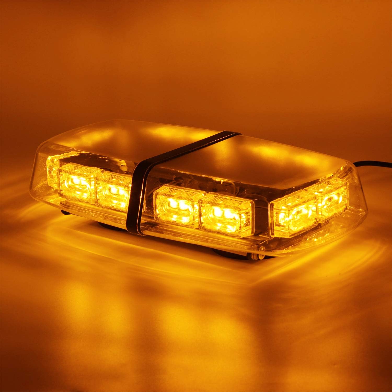 LINKITOM LED Strobe Warning Light -36 LED High Intensity Emergency Flashing Lamps/Hazard Warning Mini Lighting Bar/Beacon/with Magnetic Base for Car Trailer Roof Safety (Amber)
