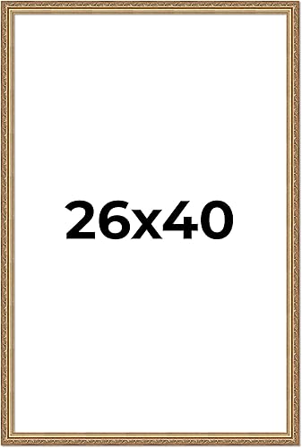 Vista 142 de Poster Palooza Marco de fotos de madera tradicional dorado antiguo de 6 x 18 pulgadas con plexiglás acrílico UV, respaldo de tablero de espuma